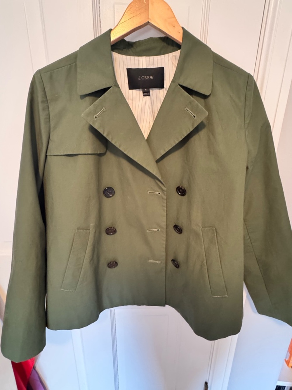 J. Crew Olive Green Double-Breasted Pea Coat